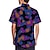 cheap Men&#039;s Printed Shirts-Men&#039;s Shirt Gradient Turndown Purple Short Sleeve 3D Print Outdoor Street Button-Down Print Tops Fashion Designer Casual Breathable / Summer / Spring / Summer