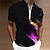 cheap Men&#039;s 3D Zipper Polo-Men&#039;s Polo Shirt Golf Shirt Gradient Turndown Black Blue Purple Green 3D Print Casual Daily Short Sleeve Print Zipper Clothing Apparel Fashion Designer Casual Breathable