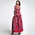 billige afrocentrisk mode-Dame Kjoler Moderne afrikanske outfits Boheme Afrikansk tryk Kitenge Skulderfri Hovedrolle Maskerade Voksen Kjole Fest