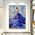 olcso Portrék-kézzel készített olajfestmény vászonfal művészeti dekoráció absztrakt kés festmény body art kék lakberendezéshez hengerelt keret nélküli feszítetlen festmény