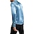 cheap Men&#039;s Tuxedo Shirts-Men&#039;s Prom Shirt Disco Shirt Satin Silk Shirt Blue Long Sleeve Solid Color Turndown Spring, Fall, Winter, Summer Wedding Party Clothing Apparel Button-Down