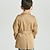 cheap Outerwear-Kids Boys Trench Coat Long Sleeve Khaki Plain Pocket Fall Spring Active Daily 2-12 Years