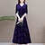 Χαμηλού Κόστους Κομψό βελούδο-Γυναικεία Βελούδινο Φόρεμα Φόρεμα επιστροφής στο σπίτι Empire Waist φορέματα Μακρύ Φόρεμα Μάξι Φόρεμα Μαύρο Κρασί Θαλασσί Μακρυμάνικο Μονόχρωμες Σουρωτά Άνοιξη Φθινόπωρο Χειμώνας Λαιμόκοψη V Στυλάτο