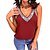 cheap Tank Tops-Women&#039;s Tank Top Camis Blue Purple Red Sequins Plain Holiday Weekend Sleeveless V Neck Streetwear Casual Regular S