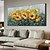 ieftine Picturi Florale/Botanice-pictură în ulei realizată manual pânză artă de perete decorare plantă abstractă pictură florală floarea-soarelui înflorit pentru decor interior pictură rulată fără cadru neîntins