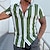 abordables Chemises pour Homme-Chemise Homme Rayé Col rabattu Bouton bas Manches Courtes Vert / Blanc Plein Air Casual du quotidien Standard Mélange de Coton Casual Mode Confortable / Plage