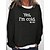 cheap Hoodies &amp; Sweatshirts-Women&#039;s Pullover Print 3D Print Green Black Gray Letter Casual Loose Fit Long Sleeve Round Neck S M L XL XXL 3XL
