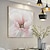 billiga Blom- och växtmålningar-handgjord handmålad oljemålning väggkonst rosa blomma rosenbuske heminredning rullad duk utan ram osträckt