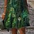 رخيصةأون فساتين للنساء-نسائي لباس غير رسمي فستان شيفت فستان طول الركبة أخضر كم قصير ورد طباعة الربيع الصيف V رقبة كاجوال العطلة 2022 S M L XL XXL 3XL