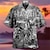 cheap Men&#039;s 3D Shirts-Men&#039;s Shirt Landscape Turndown Street Casual 3D Button-Down Short Sleeve Tops Casual Fashion Comfortable Beach Gray Purple Yellow
