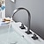 cheap Multi Holes-Widespread Bathroom Sink Mixer Faucet, High Arc Basin Taps 3 Hole 2 Handle Basin Tap Deck Mounted, Y-shape Quick Connect ashroom Vessel Water Tap with Cold Hot Hose