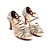 olcso Latin cipők-Női Latin cipő Salsa Cipő Tánccipők Professzionális Szamba Csillogó kristály flitteres ékszer Szexi Tűsarok Köröm Kereszt szíj Felnőttek Fekete Arany Forgásc