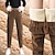 cheap Leggings-Women&#039;s Fleece Pants Chinos Pants Trousers Fleece lined Corduroy Black Brown Gray Fashion Mid Waist Side Pockets Casual Weekend Ankle-Length Micro-elastic Plain Comfort S M L XL XXL