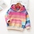 cheap Hoodies &amp; Sweatshirts-Kids Girls&#039; Hoodie &amp; Sweatshirt Long Sleeve Rainbow Stripe Pocket Candy color Hoodie Red Green