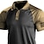 billiga Klassisk pikétröja för män-Herr POLO Shirt Golftröja 3D-tryck Färgblock Nedvikt Gata Dagligen 3D Button-Down Kortärmad Blast Ledigt Mode Bekväm Grön Svart Blå
