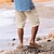 cheap Linen Shorts-Men&#039;s Shorts Linen Shorts Summer Shorts Beach Shorts Drawstring Multi Pocket Plain Comfort Breathable Knee Length Casual Daily Streetwear Classic Style White Army Green