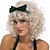 levne Kostýmová paruka-dámská paruka popová hvězda 80. let s mašlí cosplay kostýmní paruka kudrnatá s ofinou paruka krátká světle zlatá syntetické vlasy dámské jemné snadno přenosné módní blond halloween paruka