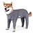 preiswerte Overall-Haustierkleidung, gestreifter Hundepyjama elastische Hunde Onesies leichter 4 Beine Overall Hunde physiologische Kleidung für mittelgroße Hunde (3xl-grau)