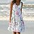 cheap Casual Dresses-Women&#039;s Knee Length Dress Casual Dress Shift Dress White Sleeveless Pocket Print Floral U Neck Spring Summer Casual Vacation 2022 S M L XL XXL 3XL