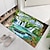 abordables tapis salon et chambre-beau paysage bois flanelle tissu imprimé maison entrée matelas salle de bain matelas matelas