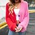 cheap Cardigans-Women&#039;s Cardigan Sweater Jumper Knit Button Knitted V Neck Color Block Outdoor Daily Stylish Casual Spring Summer Black Fuchsia S M L