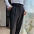 preiswerte Anzughose-Herren Anzughosen Hose Hosen Faltenhose Anzughose Gurkha-Hose Tasche Höhenanstieg Feste Farbe Komfort Weich Knöchellänge Täglich Ausgehen Vintage Elegant Schwarz Weiß Hoher Taillenbund