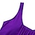 cheap Tankinis-Women&#039;s Swimwear Tankini 2 Piece Normal Swimsuit Slim for Big Busts Solid Color Black Blue Purple Padded Vest Strap Bathing Suits Sports Active Basic / Padded Bras
