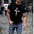 cheap Men&#039;s Tees &amp; Tank Tops-Men&#039;s Unisex T shirt Tee Hot Stamping Graphic Prints Cross Crew Neck Street Daily Print Short Sleeve Tops Designer Casual Big and Tall Sports White Black Blue / Summer / Summer