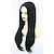 preiswerte Kostümperücke-Addams Erwachsene Topcosplay Damenperücken schwarz lang gerade Mittelteil 28 Zoll Cosplay Haarersatzperücken