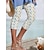 cheap Leggings-Women&#039;s Pants Trousers Capri shorts Print Mid Waist Calf-Length Yellow Summer