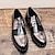 baratos Sapatos Oxford para Homem-Homens Oxfords Bullock Shoes Sapatos de vestir Solado Sapatos Metálicos Negócio Casamento Festas &amp; Noite Couro Ecológico Com Cadarço Preto Prateado Dourado Verão Primavera
