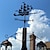 baratos estacas de jardim decorativas-Cata-vento de metal decorado com galo cata-vento ornamento de galo de ferro para cabana de telhado indicando decoração de pátio de direção do vento