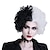 abordables Pelucas para disfraz-Peluca de cosplay, peluca de cosplay mitad blanca y negra, pelucas de fiesta para juegos de rol para mujeres