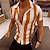 cheap Men&#039;s Button Up Shirts-Men&#039;s Shirt Button Up Shirt Summer Shirt Camp Collar Shirt Cuban Collar Shirt Black / White Orange Short Sleeve Striped Turndown Street Casual Button-Down Clothing Apparel Fashion Casual Comfortable