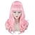 cheap Synthetic Wig-Long Wavy Pink Wig Big Bouffant Beehive Wigs for Women fits 50s 80s Costume