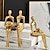 billiga Statyer-gyllene abstrakt figur prydnad dekorativa föremål harts modern samtida för heminredning presenter 1 st