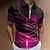 cheap Men&#039;s 3D Zipper Polo-Men&#039;s Polo Shirt Golf Shirt Streamer Turndown Black / Red Yellow Pink Royal Blue Blue 3D Print Street Daily Short Sleeve Zipper 3D Clothing Apparel Fashion Casual Comfortable
