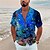 preiswerte Lagerhemden für Herren-Herren Hemd Camp-Shirt Grafik-Shirt Aloha-Shirt Landschaft Unterwasserwelt Umlegekragen Blau 3D-Druck Outdoor Strasse Kurzarm Button-Down Bedruckt Bekleidung Modisch Designer Casual Atmungsaktiv