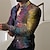 billiga grafiska skjortor för män-Herr Skjorta Grafisk skjorta Grafisk Nedvikt Vit Blå Grön Regnbåge 3D-tryck Utomhus Gata Långärmad Mönster Button-Down Kläder Mode Designer Ledigt Andningsfunktion