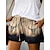 cheap Graphic Bottoms-Women&#039;s Shorts Normal Polyester Geometry Black+Grey ArmyGreen Ethnic Style Mid Waist Short Home Casual Summer