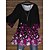 cheap Women&#039;s Plus Size Tops-Women&#039;s Plus Size Tops Blouse Shirt Floral Print 3/4 Length Sleeve Crewneck Streetwear Daily Holiday Cotton Spandex Jersey Fall Spring Purple