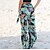 abordables Pantalons Femme-Femme Mode Culottes Chino Pantalon de Yoga Fluide Poches latérales Imprimer Toute la longueur Pantalon Casual Fin de semaine Micro-élastique Fleur Confort Taille médiale Ample Vert Rose Claire Vert