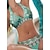 cheap Bikini Sets-Women&#039;s Swimwear Bikini Bathing Suits 2 Piece Normal Swimsuit High Waisted Print Floral Print Purple Light Green Rosy Pink Padded V Wire Bathing Suits Sports Vacation Sexy / New