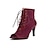 cheap Dance Boots-Women&#039;s Dance Boots Tango Shoes Professional Samba Party Heels Stiletto Heel Boots Sexy Boots Fashion Lace-up Splicing Slim High Heel Peep Toe Zipper Adults&#039; Dark Red