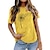 cheap Basic Women&#039;s Tops-Women‘s T shirt Tee Basic Print Simple Basic Round Neck T-shirt Sleeve Stard Summer pea green White Black Blue Yellow