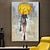 cheap People Paintings-Handmade Oil Painting Canvas Wall Art Decoration Figure Portrait Woman With Umbrella for Home Decor Rolled Frameless Unstretched Painting