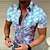 voordelige Hawaiiaanse reversoverhemden voor heren-Voor heren Overhemd Grafisch overhemd Flamingo Strijkijzer Marineblauw blauw Donkergroen Groen 3D-afdrukken Buiten Casual Korte mouw Afdrukken Kleding overdreven Ontwerper Casual