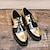 baratos Sapatos Oxford para Homem-Homens Oxfords Bullock Shoes Sapatos de vestir Solado Sapatos Metálicos Negócio Casamento Festas &amp; Noite Couro Ecológico Com Cadarço Preto Prateado Dourado Verão Primavera