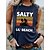 cheap Tank Tops-Women&#039;s Tank Top Camis Black Wine Navy Blue Print Letter Fish Daily Weekend Sleeveless Round Neck Streetwear Casual Regular S