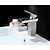 abordables Classiques-cascade de robinet mitigeur d&#039;évier de salle de bain, robinet de lavabo de salle de bain chromé à un trou de style moderne à poignée unique tuyau d&#039;eau chaude froide réglable en laiton